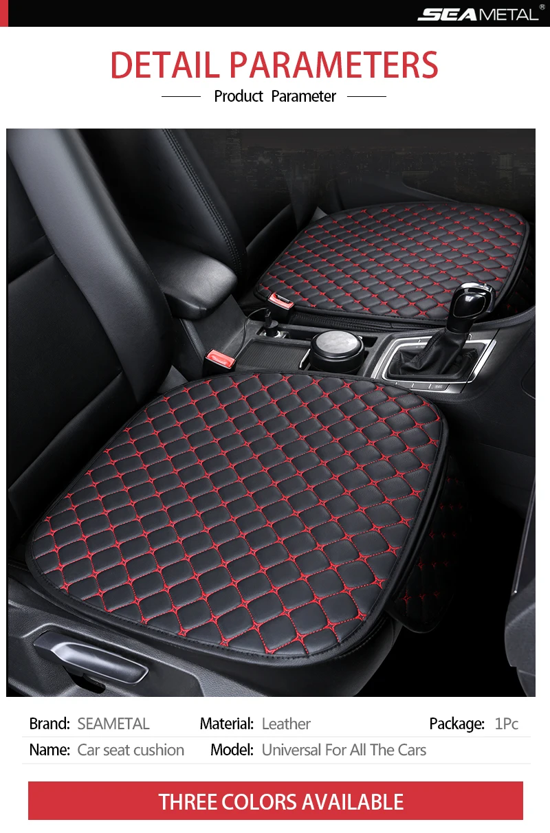 Full Set Black and Blue Car Seat Covers PU Leather Trim Carpet Floor Mats Pads