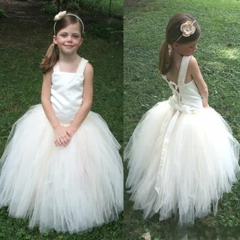 Sweety Ivory Flower Girls Dresses for Weddings Tulle Ankle Length Girls Pageant Dress Lace Up Birthday Gowns with Straps
Sweety Ivory Flower Girls Dresses for Weddings Tulle Ankle Length Girls Pageant Dress Lace Up Birthday Gowns with Straps