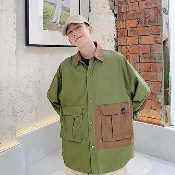 2019 Men's Long Sleeves Pocket Shirts Work Clothes Coat Wash Hit Color Classic Style Patchwork Shirt Loose Camisa Masculina S-XL 
2019 Men's Long Sleeves Pocket Shirts Work Clothes Coat Wash Hit Color Classic Style Patchwork Shirt Loose Camisa Masculina S-XL