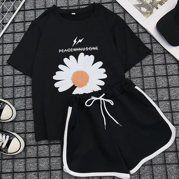 2020 Summer 2 Piece Set Shorts Women Fasion Sunflower Print T Shirts + Casual Pants Female Casual Womans Tracksuits Suits Set
2020 Summer 2 Piece Set Shorts Women Fasion Sunflower Print T Shirts + Casual Pants Female Casual Womans Tracksuits Suits Set