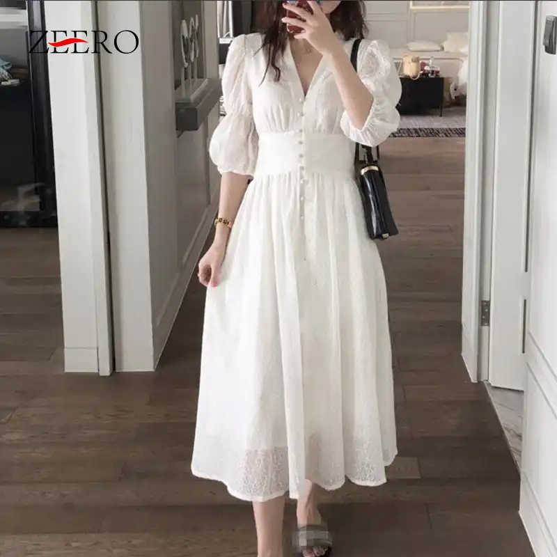 vintage white summer dress