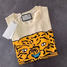 Camisetas de verano Casual algodón Tigre letra impresa camisetas moda Streetwear hombres y mujeres unisex camiseta tienen logo(China)