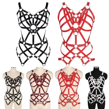 One-piece Leather Harness Bra Hollow Out Lingerie Adjustable Bondage Waist Crop Tops Metal Ring Punk Body Suspender Festival
One-piece Leather Harness Bra Hollow Out Lingerie Adjustable Bondage Waist Crop Tops Metal Ring Punk Body Suspender Festival