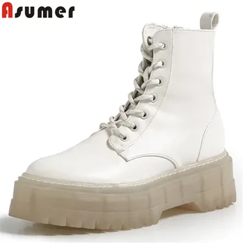 Asumer 2020 new arrive genuine leather ankle boots women crystal square heel platform boots lace up fashion punk shoes ladies
Asumer 2020 new arrive genuine leather ankle boots women crystal square heel platform boots lace up fashion punk shoes ladies
