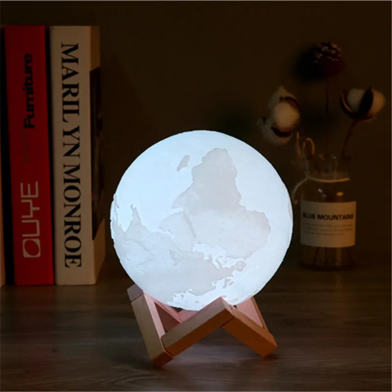 3-D Printing Earth Moonlight Charging Nightlight LED Lamp 2-color Touch 16-color Remote Control Home Decoration Creative Gift
3-D Printing Earth Moonlight Charging Nightlight LED Lamp 2-color Touch 16-color Remote Control Home Decoration Creative Gift