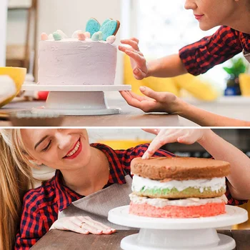Behogar 1PCS Cake Turntable Stand Platform + 2PCS Icing Spatulas + 3PCS Scrapers Cake Decorating Supplies Set for Kitchen Bakery
Behogar 1PCS Cake Turntable Stand Platform + 2PCS Icing Spatulas + 3PCS Scrapers Cake Decorating Supplies Set for Kitchen Bakery