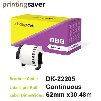 2 Refill Rolls Compatible DK-22205 Label 62mm*30.48M Continuous Compatible for Brother Label Printer White Paper DK22205
2 Refill Rolls Compatible DK-22205 Label 62mm*30.48M Continuous Compatible for Brother Label Printer White Paper DK22205