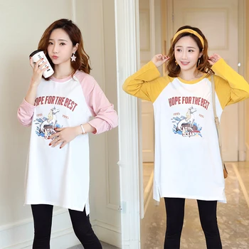 8193# Cartoon Printed Cotton Maternity T Shirt Loose T-shirt Clothes for Pregnant Women Long Sleeve Spring Pregnancy Tees Tops
8193# Cartoon Printed Cotton Maternity T Shirt Loose T-shirt Clothes for Pregnant Women Long Sleeve Spring Pregnancy Tees Tops