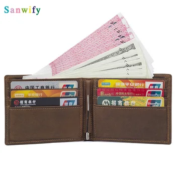 Vintage Front Pocket Brown Genuine Leather Money Clips Crazy Horse Leather Men Wallets Purse
Vintage Front Pocket Brown Genuine Leather Money Clips Crazy Horse Leather Men Wallets Purse