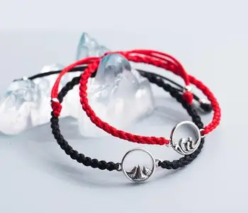 Authentic 1p REAL. 925 Sterling Silver Jewelry red/black Braid Handmade SEA & mountain Top LOVE GIFT Chain Bracelet Lovers' S868
Authentic 1p REAL. 925 Sterling Silver Jewelry red/black Braid Handmade SEA & mountain Top LOVE GIFT Chain Bracelet Lovers' S868