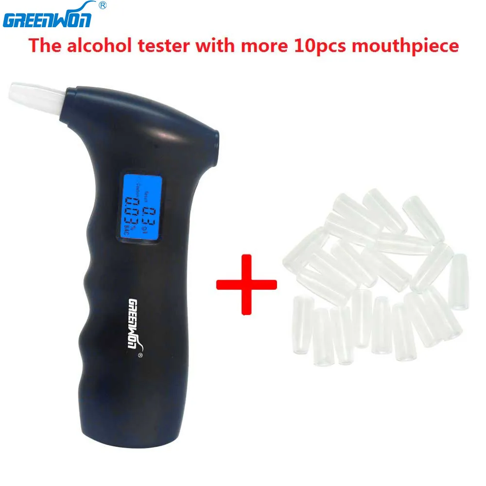 GREENWON Blue LCD display digital Alcohol Tester alcohol breathalyzer Alcotester with more 10 pieces mouthpieces
GREENWON Blue LCD display digital Alcohol Tester alcohol breathalyzer Alcotester with more 10 pieces mouthpieces