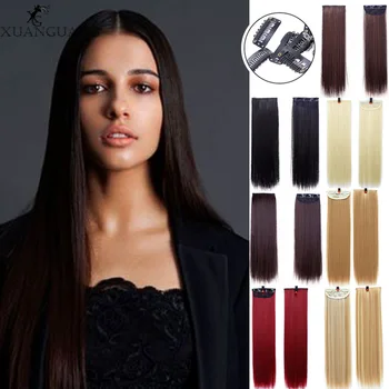 XUANGUANG 7 colors 3 clips Long Straight Synthetic Hair Extensions Clips in High Temperature Fiber Black Brown Hair Piece 
XUANGUANG 7 colors 3 clips Long Straight Synthetic Hair Extensions Clips in High Temperature Fiber Black Brown Hair Piece