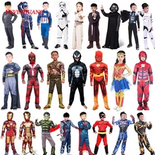 Pająk Superman Iron Man przebranie na karnawał dla chłopców kostium karnawałowy lub halloweenowy dla dzieci gwiezdne wojny Deadpool Thor mrówka pantera(China)