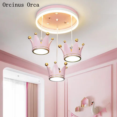 European sweet pink crown chandelier Girl Bedroom Princess room lamp cartoon romantic led golden Kingdom Chandelier
European sweet pink crown chandelier Girl Bedroom Princess room lamp cartoon romantic led golden Kingdom Chandelier