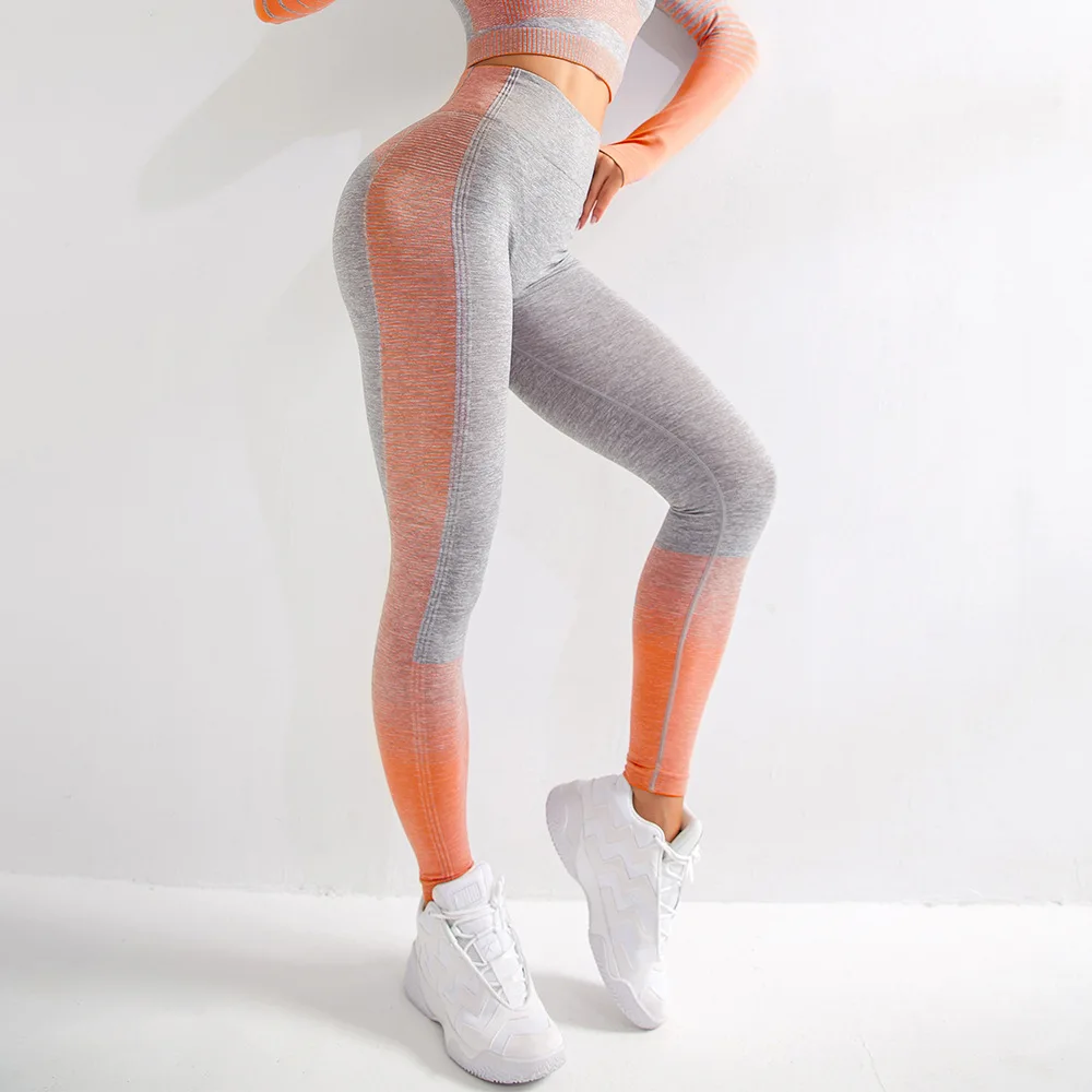 Ombre High-waist Fitness Pants Gym Running Striped Sportswear Tummy Control Quick-drying Women Hips Seamless Yoga Leggings
Ombre High-waist Fitness Pants Gym Running Striped Sportswear Tummy Control Quick-drying Women Hips Seamless Yoga Leggings