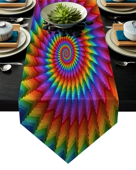Rainbow Spiral Table Runner Table Flag Home Party Decorative Tablecloth Table Runners for Wedding 
Rainbow Spiral Table Runner Table Flag Home Party Decorative Tablecloth Table Runners for Wedding