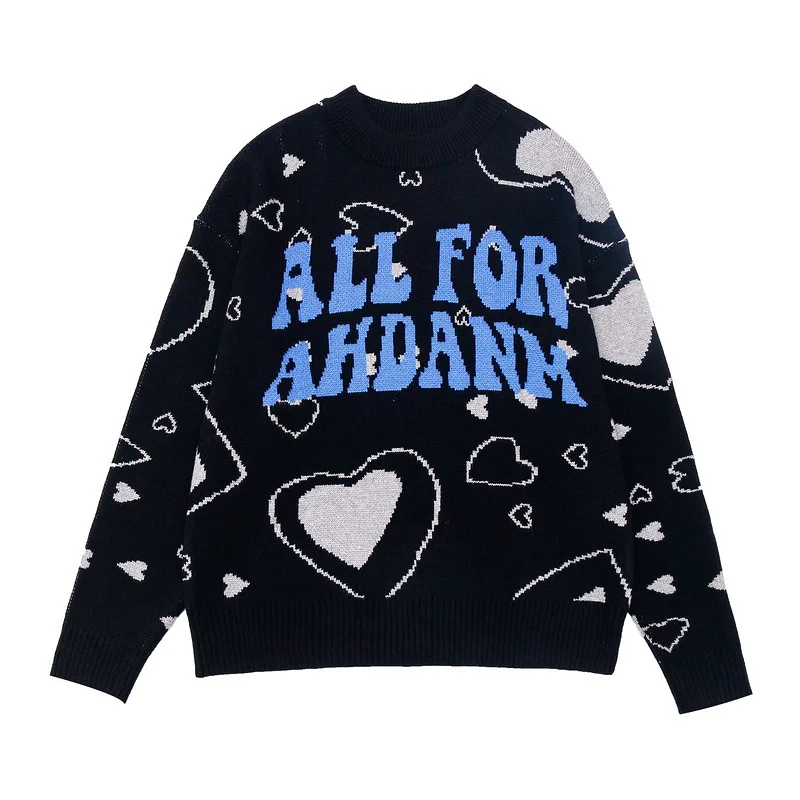 Mens Knit Sweater Streetwear HipHop 2021Spring Autumn Men Vintage Harajuku Loose Love Letter Print Couple Sweaters Pullover Tops
Mens Knit Sweater Streetwear HipHop 2021Spring Autumn Men Vintage Harajuku Loose Love Letter Print Couple Sweaters Pullover Tops