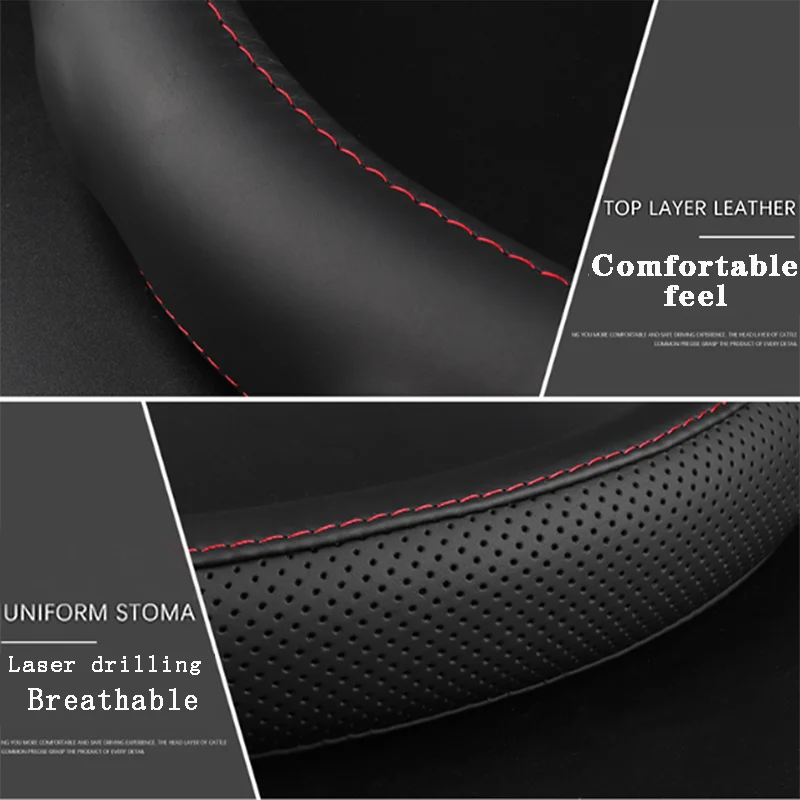 Shop Generic Car Genuine Leather Steering Wheel Covers for MAZDA2