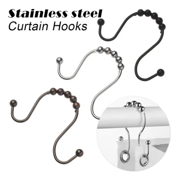 New Stainless Steel Shower Curtain Hooks Glide Ring Hooks Removable Double Roller Glide Shower Curtain Accessories For Bathroom 
New Stainless Steel Shower Curtain Hooks Glide Ring Hooks Removable Double Roller Glide Shower Curtain Accessories For Bathroom