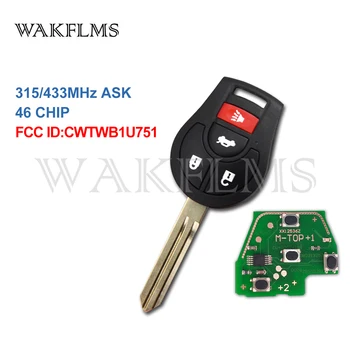 4 Button Remote Car Key 433Mhz 315Mhz For Nissan Altima Armada Juke Cube Maxima Sentra Rogue with 46 Chip CWTWB1U751 No Mark
4 Button Remote Car Key 433Mhz 315Mhz For Nissan Altima Armada Juke Cube Maxima Sentra Rogue with 46 Chip CWTWB1U751 No Mark