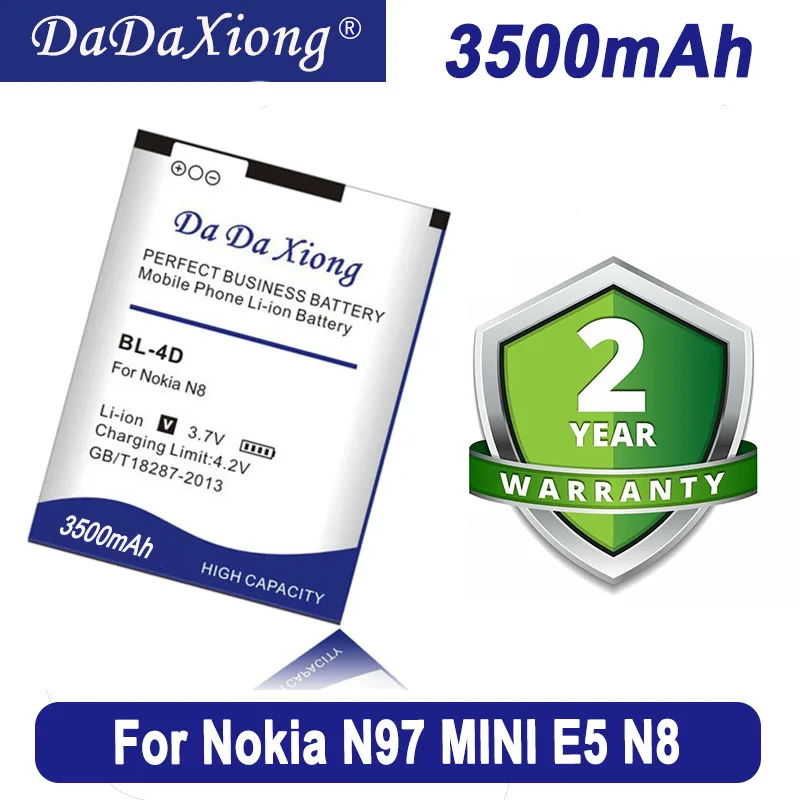 DaDaXiong Оригинал 3500mAh BL-4D Li-Ion для Nokia N97 Mini N8 E5-00 E5 E7 T7 батарея сотового телефона |