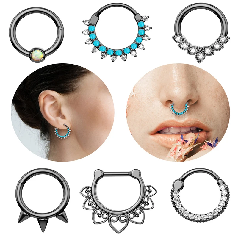 1PC Nose Ring Nose Septum Hoop Rings Piercing Clicker Hinged Daith Ear Helix Cartilage Nariz Earring for Women Body Jewelry 16G
1PC Nose Ring Nose Septum Hoop Rings Piercing Clicker Hinged Daith Ear Helix Cartilage Nariz Earring for Women Body Jewelry 16G