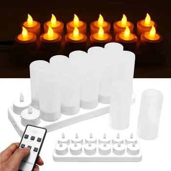 Remote Control 12PCS Flameless LED Candle Set Flickering Tea Light Wedding Party Decoration Home Decor Electronic Candle
Remote Control 12PCS Flameless LED Candle Set Flickering Tea Light Wedding Party Decoration Home Decor Electronic Candle