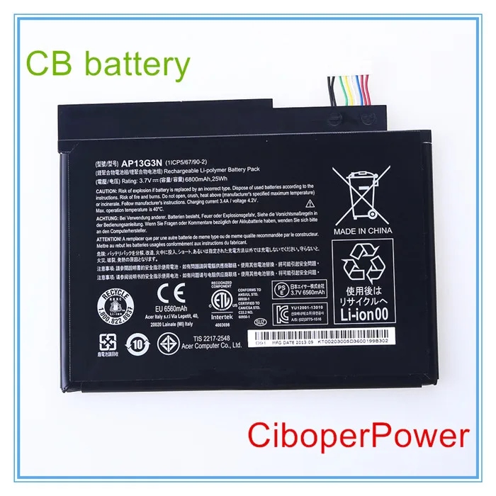 6800mAh New Original Laptop Battery AP13G3N For W3-810 Tablet 8' Series 1 Cell 3.7V 25WH
6800mAh New Original Laptop Battery AP13G3N For W3-810 Tablet 8' Series 1 Cell 3.7V 25WH