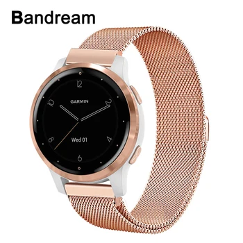 

Milanese Loop Stainless Steel Watchband for Garmin Vivoactive 4 / 4S /Venu/Luxe/Style/ Vivomove 3 /3S/HR Watch Band Magnet Strap