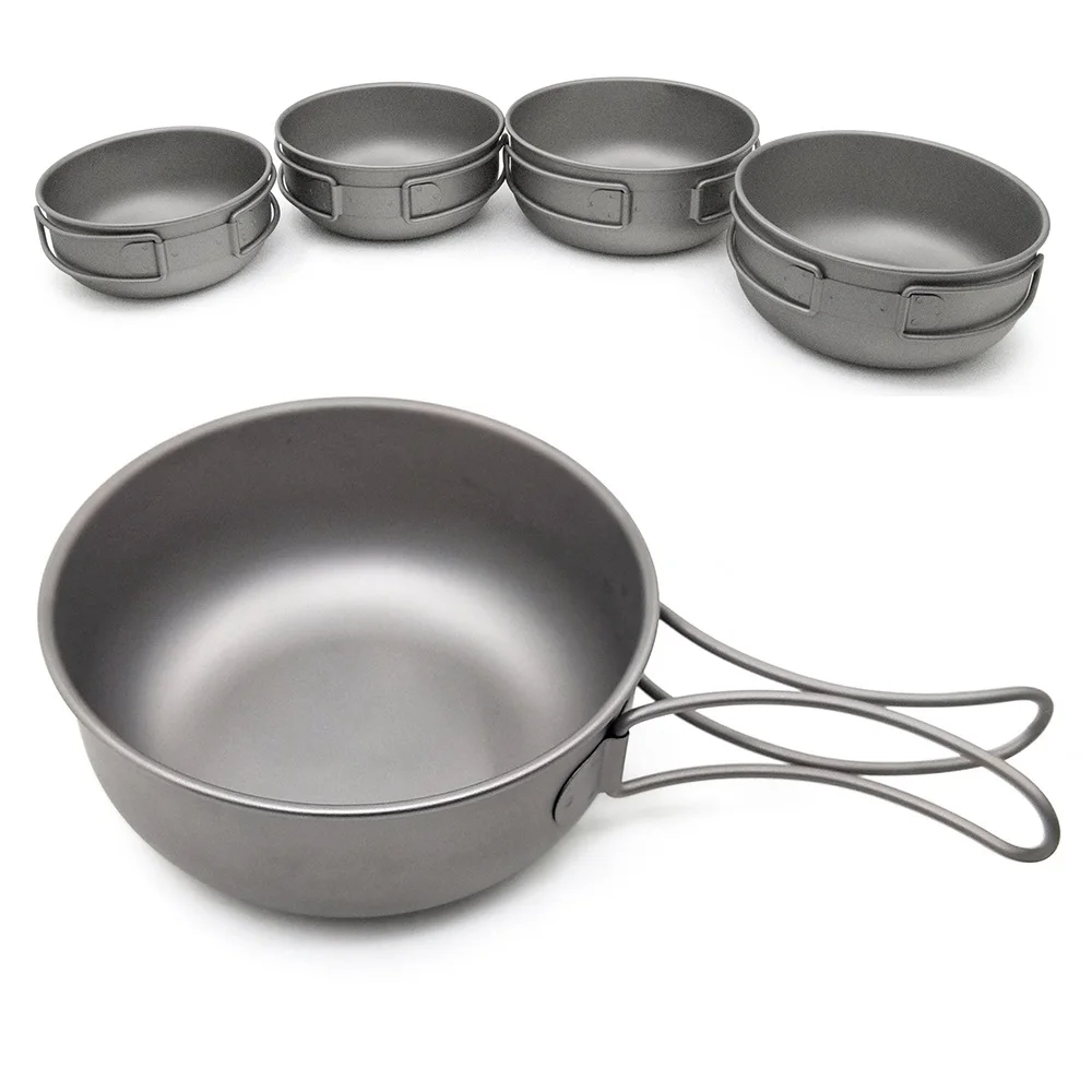 200ml 250ml 400ml 450ml Ultralight Titanium Dinner Bowl with Folding Handle Traveling Picnic Utensils for Outdoor Camping Hiking
200ml 250ml 400ml 450ml Ultralight Titanium Dinner Bowl with Folding Handle Traveling Picnic Utensils for Outdoor Camping Hiking