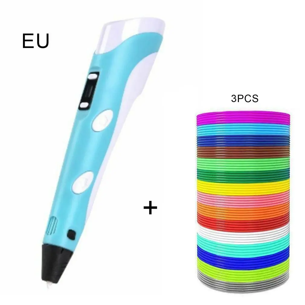 3D painting pen Send three-color consumables each Crafting Doodle Drawing Arts Printer PLA/ABS Filaments Blue |