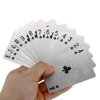 2 Styles Board Game Playing Cards Silver Waterproof Playing Cards Set for Magic Cards Gift Collection Famliy Party
2 Styles Board Game Playing Cards Silver Waterproof Playing Cards Set for Magic Cards Gift Collection Famliy Party