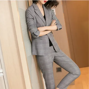 2020 spring new pant suits for women Office Lady long Pencil pants Plaid Notched clothing 2 piece set Casual Wear elegant
2020 spring new pant suits for women Office Lady long Pencil pants Plaid Notched clothing 2 piece set Casual Wear elegant