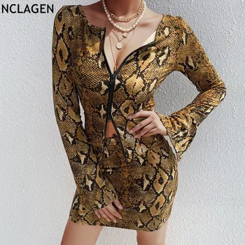 NCLAGEN 2019 Women Sexy Serpentine Print Split Sleeve Double Zipper Tops Tees Coat & Hip Package Mini Skirt 2 PCs Tracksuits
NCLAGEN 2019 Women Sexy Serpentine Print Split Sleeve Double Zipper Tops Tees Coat & Hip Package Mini Skirt 2 PCs Tracksuits