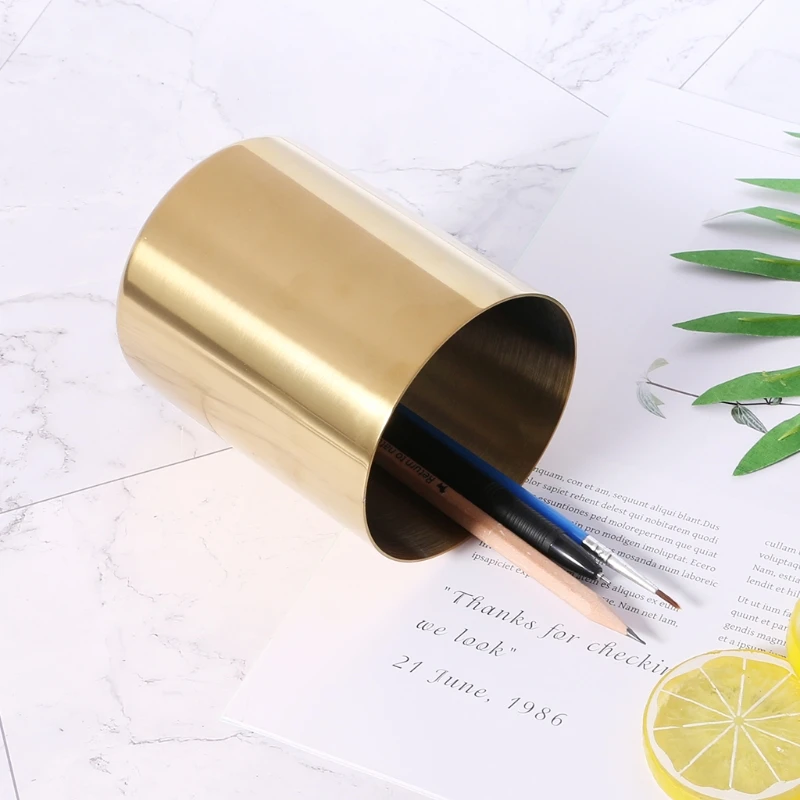 Golden Pen Pencil Pot Holder Container Organizer Home Desk Stationery Decor | Канцтовары для офиса и дома