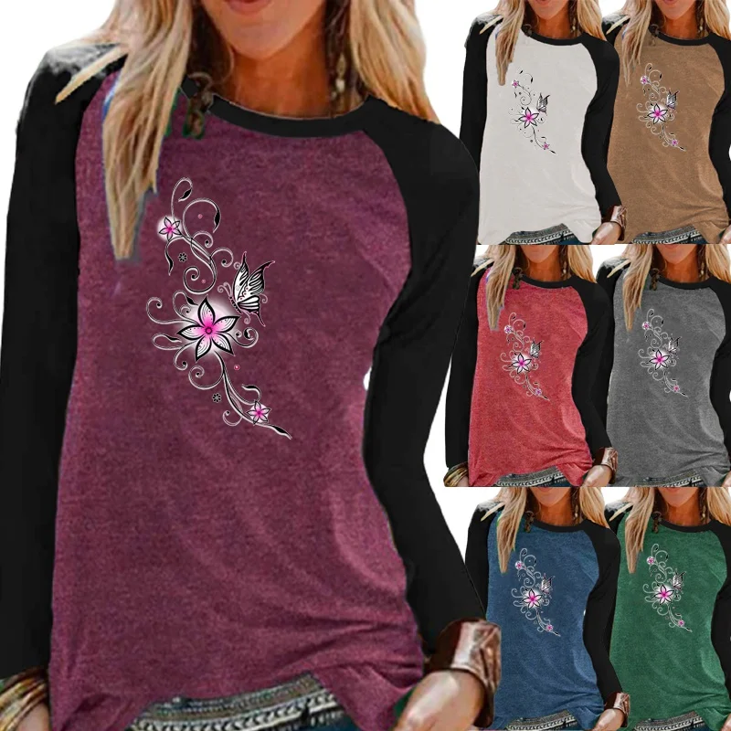 The New Women Clothing Autumn and Winter Fashion Printing Graphic Tee Raglan Long Sleeve Elegent Round Neck Loose Casual T-shirt
The New Women Clothing Autumn and Winter Fashion Printing Graphic Tee Raglan Long Sleeve Elegent Round Neck Loose Casual T-shirt