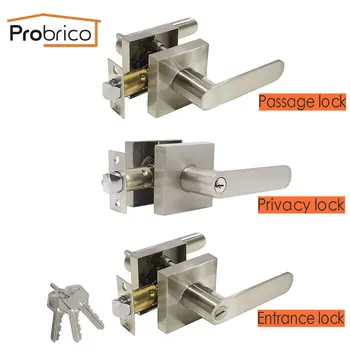 Probrico Solid door handle for interior doors Front back door levers lock latch Bedroom Security Entry gate Lock handle set 
Probrico Solid door handle for interior doors Front back door levers lock latch Bedroom Security Entry gate Lock handle set