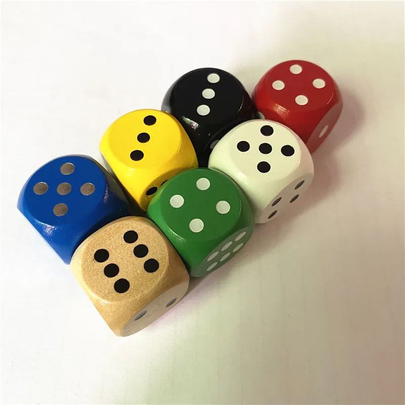 10pcs/set 20mm Wooden Point Cubes Round Corner Dice Set 6 Sided Colorful Point Dice Board Game Accessory
10pcs/set 20mm Wooden Point Cubes Round Corner Dice Set 6 Sided Colorful Point Dice Board Game Accessory