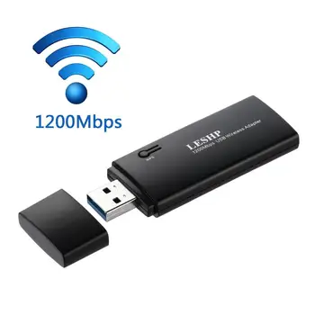 LESHP 1200Mbps 11AC Dual Band USB 3.0 Wireless Wi-Fi Network Adapter Wide Range Compatibility Quick Installation Black
LESHP 1200Mbps 11AC Dual Band USB 3.0 Wireless Wi-Fi Network Adapter Wide Range Compatibility Quick Installation Black
