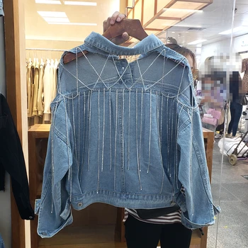 Harajuku Jean Jacket Femme 2020 Spring and Summer New Style Hollow Out Tassels Diamond Cool Short Denim Jacket Ladies Top Coat
Harajuku Jean Jacket Femme 2020 Spring and Summer New Style Hollow Out Tassels Diamond Cool Short Denim Jacket Ladies Top Coat