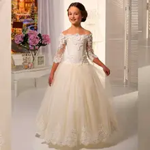 2016 Beauty Ivory Applique Floor length Off the Shoulder Half Sleeves Flower Girls Dresses Kid Dress Formal GL
2016 Beauty Ivory Applique Floor length Off the Shoulder Half Sleeves Flower Girls Dresses Kid Dress Formal GL
