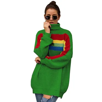 Long Sleeve print Rainbow turtleneck Sweater Women Winter Autumn Knit Japan Female Striped Pullovers Tops
Long Sleeve print Rainbow turtleneck Sweater Women Winter Autumn Knit Japan Female Striped Pullovers Tops