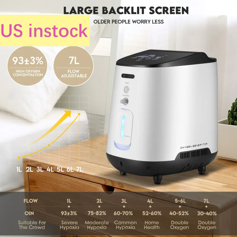 Instock 1-7L/min Portable Oxygen Concentrator Machine Generator Oxygen Making Machine Without Battery Air Purifier AC 220V/110V
Instock 1-7L/min Portable Oxygen Concentrator Machine Generator Oxygen Making Machine Without Battery Air Purifier AC 220V/110V