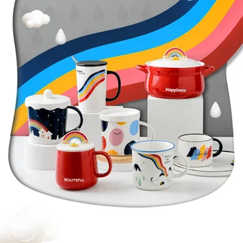 Multi-style Rainbow Color Breakfast Milk Cup Modern Fashion Ceramics Mug Personality Lovely Office Coffee Milk Christmas Gifts
Multi-style Rainbow Color Breakfast Milk Cup Modern Fashion Ceramics Mug Personality Lovely Office Coffee Milk Christmas Gifts