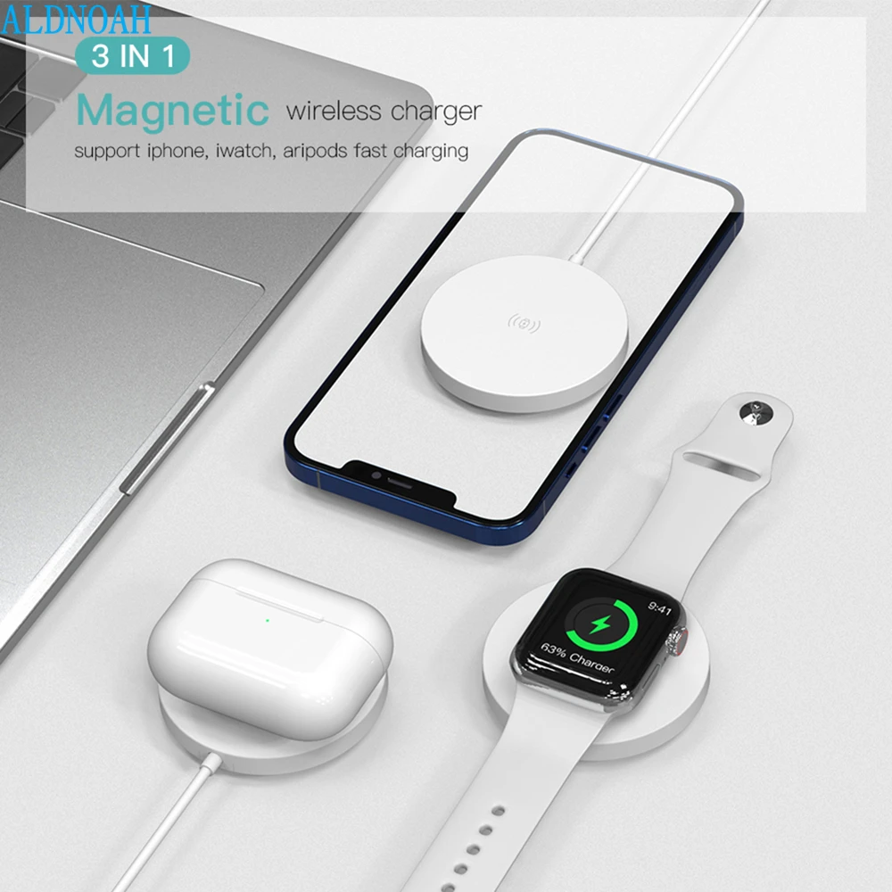 3 in 1 Magnetic Wireless Charger for iPhone 13 12 Pro Max Mini 11 XS XR X 8 Chargers For Apple Watch 7 Airpods Charging Stand
3 in 1 Magnetic Wireless Charger for iPhone 13 12 Pro Max Mini 11 XS XR X 8 Chargers For Apple Watch 7 Airpods Charging Stand