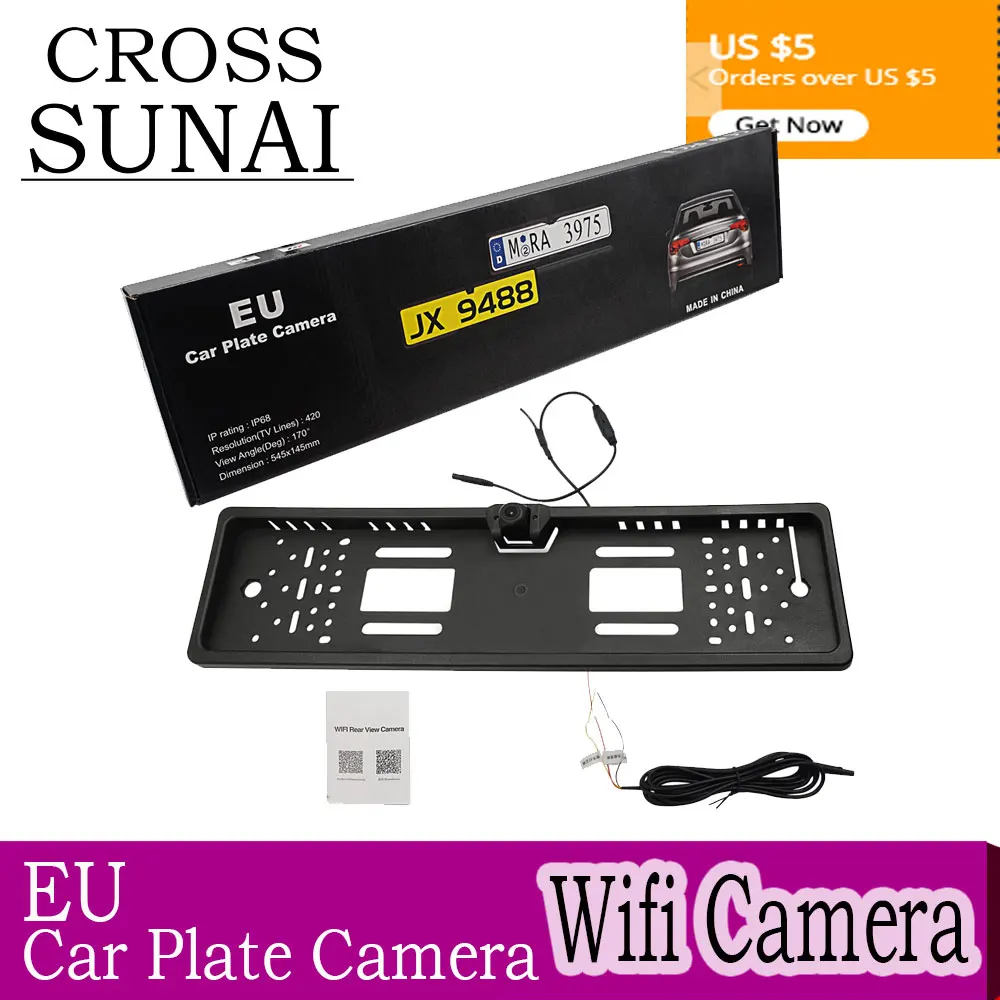 EU HD Camera License Plate Frame Car DVR Wifi Backup Parking Reverse Rear View Camera Vehicle Auto Security Camera Night Vision
EU HD Camera License Plate Frame Car DVR Wifi Backup Parking Reverse Rear View Camera Vehicle Auto Security Camera Night Vision