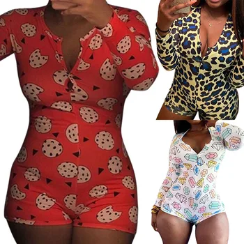 Women Pajamas Suit Homewear Printed Full Length Regular Sleeve Big Open Deep V-Neck Mini Tracksuit Slim Fitting Playsuit
Women Pajamas Suit Homewear Printed Full Length Regular Sleeve Big Open Deep V-Neck Mini Tracksuit Slim Fitting Playsuit