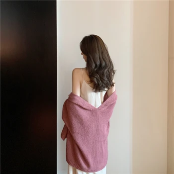 Women Pink Color Sweater Cardigans Solid Color French Elegant High Streetwear V-necked One Size Girl Vestido A29
Women Pink Color Sweater Cardigans Solid Color French Elegant High Streetwear V-necked One Size Girl Vestido A29