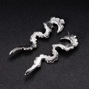 Exaggerated color separation women's fashion accessories S-shaped earrings long earrings custom wholesale
Exaggerated color separation women's fashion accessories S-shaped earrings long earrings custom wholesale