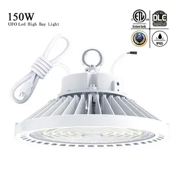

DLC ETL 150W White UFO Led High Bay Light Industial Garage Warehouse Lighting 1-10V Dimmable Shop Light Factory Lamp 5000K